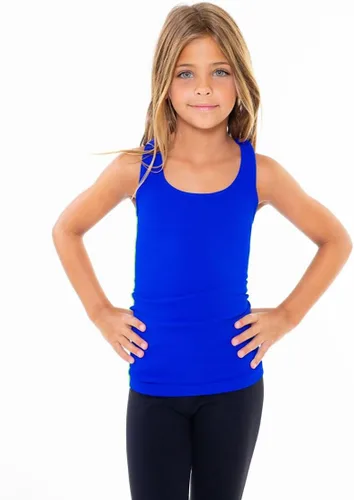 Vista 2 de Camisetas sin mangas para niñas con espalda cruzada Camisetas atléticas de danza para niñas de 7 a 10 años