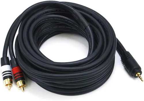 Vista 4 de Cable de audio Monoprice - 1.5 pies - Negro Premium estéreo macho a 2RCA macho 22AWG, chapado en oro