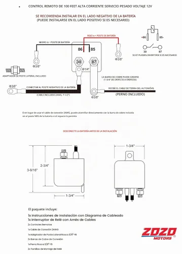 Vista 5 de Interruptor de Desconexión de Batería Remoto de Poste Lateral de 3/8", Interruptor de Corte de Batería de 12V para Automóvil, Camión, Casa Rodante