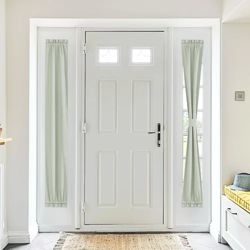 Vista 13 de NICETOWN Cortinas de Lino para Puerta Lateral - Cortinas Opacas con Aislamiento Térmico para Puerta Delantera Francesa para Sombra Pequeña