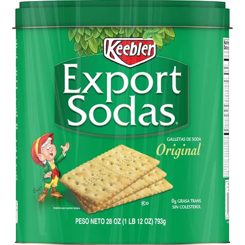 Vista 8 de Keebler Export Sodas Soda Crackers, Galletas de Sopa, Snacks para el Almuerzo, Original, Lata de 28oz (1 Lata)