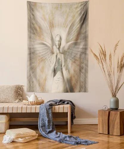 Vista 190 de Ambesonne Tapiz de arte afro, hombre negro fuerte con una corona de trazos impresión de pintura moderna, decoración de tela para colgar en la pared