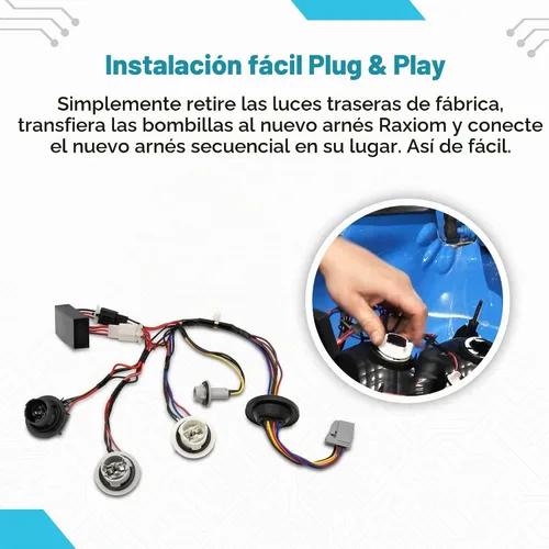 Vista 4 de Kit de arnés de luz trasera secuencial Raxiom con enchufe de ajuste y cable de reproducción automática. Compatible con Mustang 2005-2009 Arnés