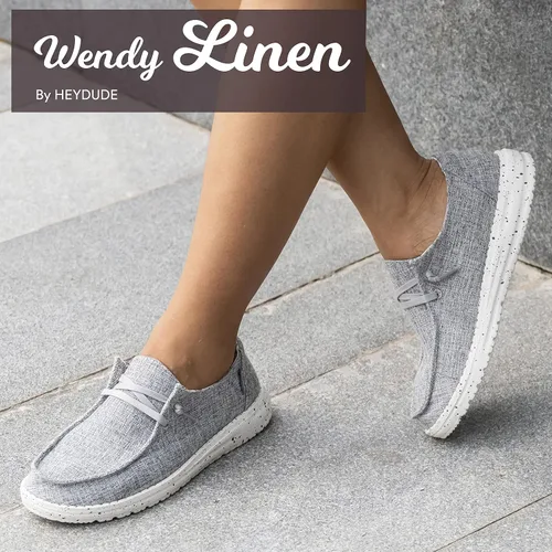 Vista 2 de Hey Dude - Mocasines Wendy con agujetas para mujer cómodos y ligeros variedad de tamaños