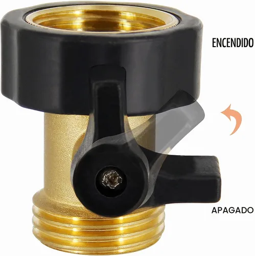 Vista 2 de Lifynste Conector de manguera de jardín de válvula de cierre de latón resistente, 2