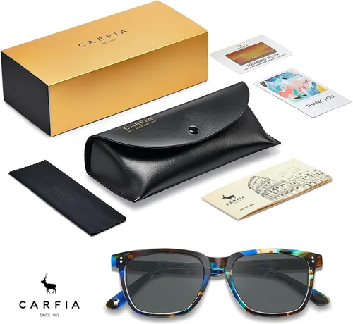 Vista 72 de Carfia Chic - Lentes de sol polarizados para mujer, protección UV400, marco de acetato pulido a mano
