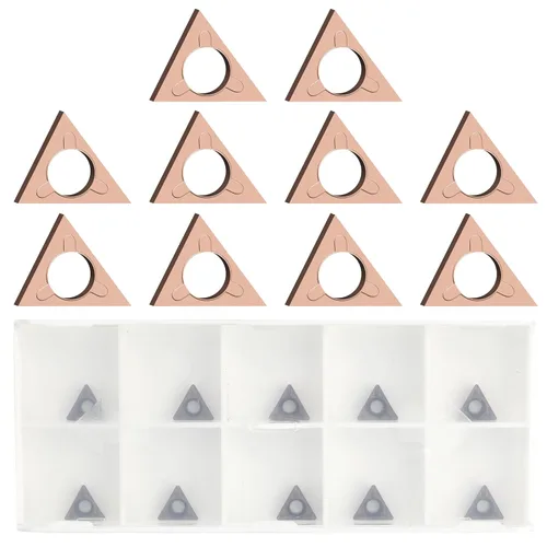 Vista 7 de AMTOVL 10 cabezales de corte triangular, ángulo C para máquina de biselado neumática, insertos de torneado de carburo para mini chaflán de aire