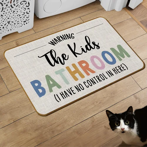Vista 6 de Tapete de Puerta de Baño para Niños, Tapete de Bienvenida de Baño para Niños, Tapete de Puerta Antideslizante para Habitación de Niños y Niñas