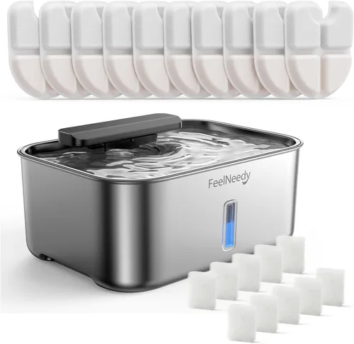 Vista 9 de FEELNEEDY 6 paquetes de filtros para fuente de agua para perros y 6 paquetes de esponjas de filtro de bomba de repuesto, filtro para fuente de agua