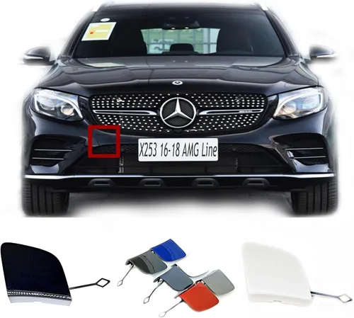 Vista 6 de Cubierta de remolque delantera para Mercedes Benz GLC X253 16-18 para GLC200 GLC220 GLC250 GLC350 GLC43 GLC63 2016 2017 2018 Gancho de remolque
