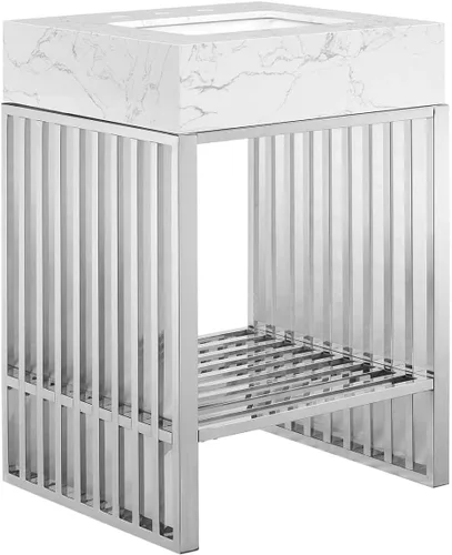 Vista 20 de Modway Gridiron - Tocador de baño de acero inoxidable de 24 pulgadas, color negro