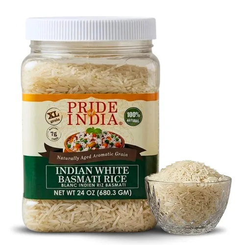 Vista 17 de Pride Of India - Arroz Basmati marrón extra largo - Grano saludable envejecido naturalmente, tarro de 1.5 libras