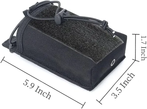Vista 5 de Soporte de radio táctico Molle para radio, funda resistente para radios de dos maneras, almacenamiento ajustable