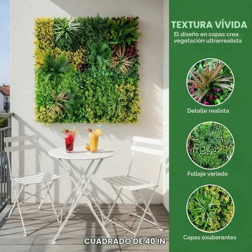 Vista 2 de Fondo de pared de césped artificial de 40 x 40 pulgadas, paneles de plantas falsas para pared verde UV-Anti Greenery Backdrop Wall, Faux Boxwood