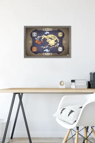 Vista 6 de Nickelodeon Avatar: The Last Airbender - Póster de pared de mapa, 22.4 pulgadas de largo x 14.7 pulgadas de ancho, versión enmarcada de madera