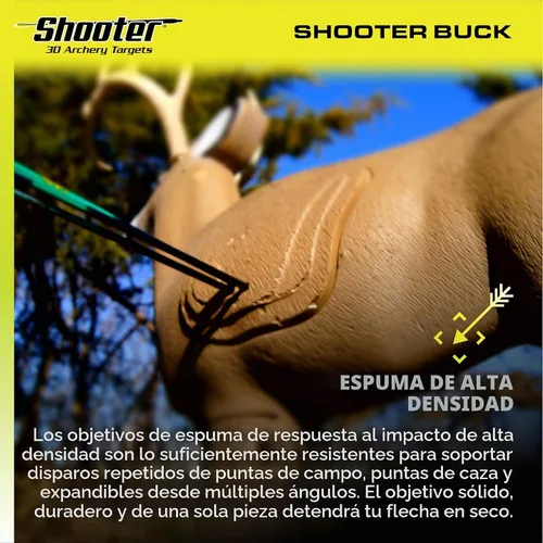 Vista 4 de SHOOTER Buck 3D Archery Target, Replaceable Insert for Long Life, Weather-Resistant Construction, High-Density Impact-Response Foam Withstands Field