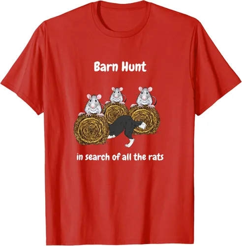 Vista 54 de Funny Barn Hunt - En busca de las ratas con Border Collie Camiseta, Negro