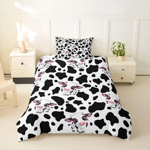 Vista 19 de Erosebridal - Juego de ropa de cama kawaii, juego de funda de edredón con diseño de fresa rosa, para mujeres, niñas y niños, decoración
