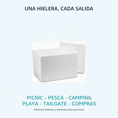 Vista 6 de Enfriador de espuma de poliestireno, baúl de hielo (27 cuartos de galón), 12 x 14 x 17 pulgadas