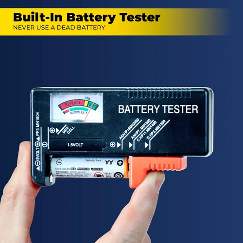 Vista 6 de Ontel Battery Daddy - Estuche organizador y de almacenamiento con probador, almacena y protege hasta 180 baterías, doble cara, diseño duradero
