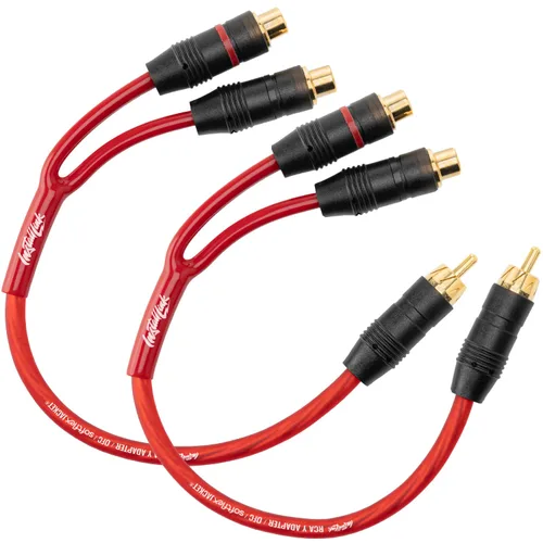 Vista 10 de Install Link - Cable de audio RCA para subwoofer o cable estéreo, adaptador en Y 1-hembra a 2-macho divisor, paquete de 2