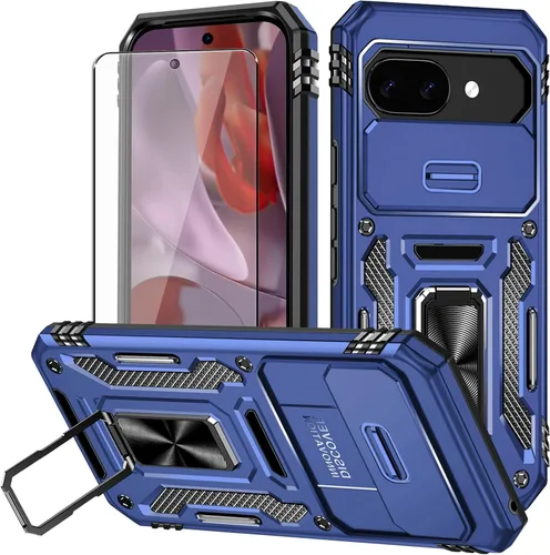 Vista 9 de Funda para Pixel 6a, Google Pixel 6A con protector de pantalla HD, [grado militar de 16 pies probada en caídas], anillo protector a prueba de golpes