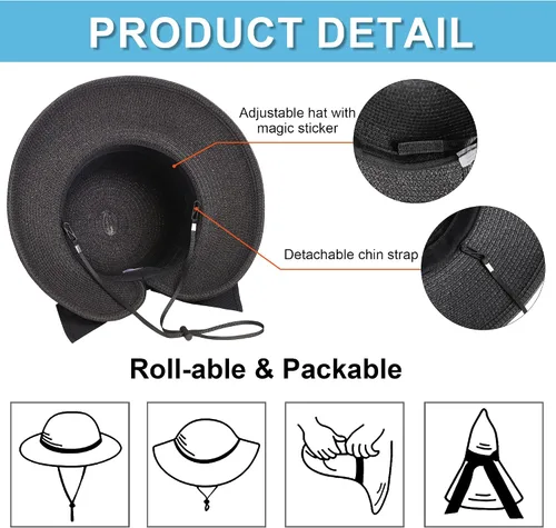 Vista 4 de Verabella - Sombreros de sol para mujer ligeros, plegables y fáciles de empacar para playa, FPU 50+