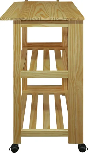 Vista 4 de Casual Home Carrito de cocina natural plegable Trek, 27 pulgadas de ancho (372-30)