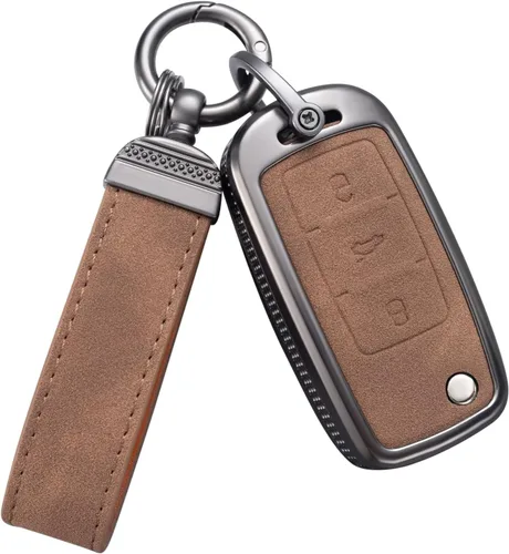 Vista 16 de YO&YOYE Compatible con funda para llavero VW Volkswagen con llavero protector de llave de cuero