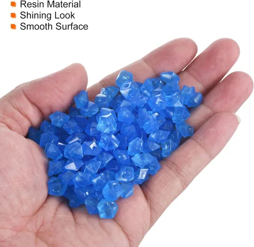 Vista 5 de MECCANIXITY 1500 piedras brillantes de 8 a 0.394 in, decoración en la oscuridad, piedras luminosas, decoración de bricolaje azul oscuro para jardín