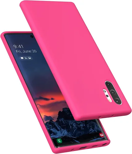 Vista 23 de Diseñada para Galaxy Note 10 Plus, goma de gel de silicona líquida a prueba de golpes, cojín de forro de tela de microfibra suave compatible