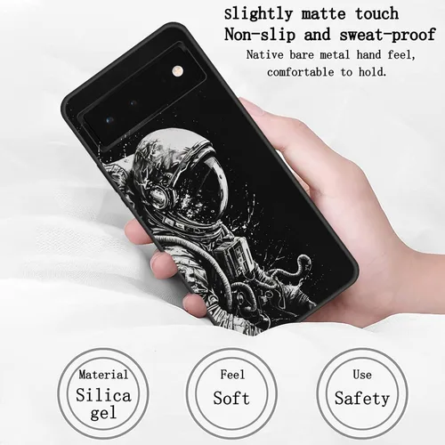 Vista 31 de Funda delgada para Google Pixel 4 XL, funda delgada de silicona de TPU suave a prueba de golpes para Google Pixel 4 XL, astronauta Galaxy