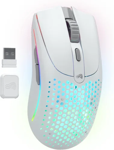Vista 2 de Paquete combinado de teclado y mouse - Juego de juegos blanco con mouse inalámbrico Glorious Model O 2 y teclado GMMK 2 65%