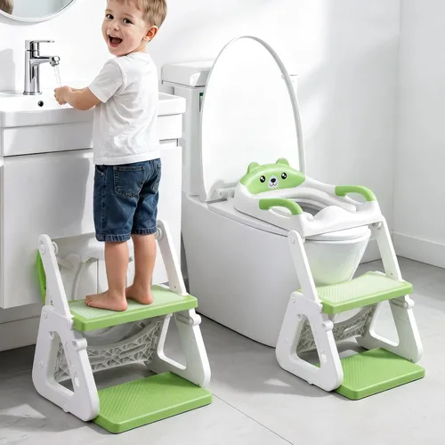 Vista 11 de Orzbow Asiento de entrenamiento para ir al baño con taburete, asiento de Gris