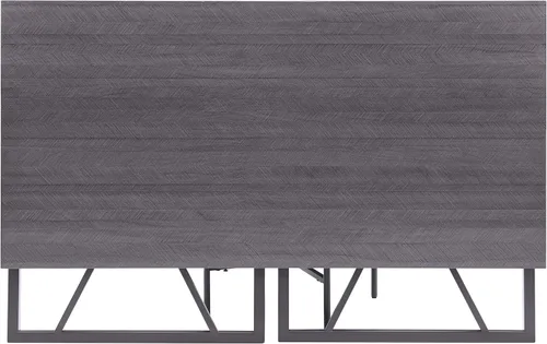 Vista 10 de Leick Home 70002-BLKNK X - Escritorio plegable para computadora, diseño moderno de espiga gris/negro mate
