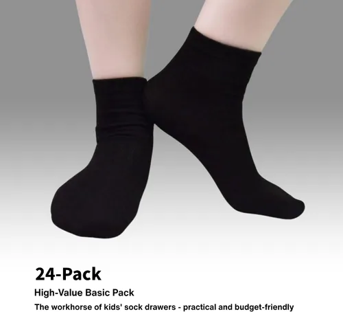 Vista 3 de Calcetines para niños, 24 pares de calcetines deportivos acogedores para niños y niñas (1-13 años)