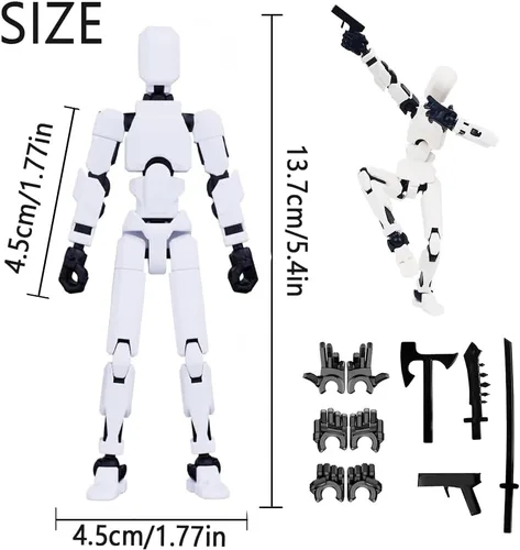 Vista 5 de Rugwun Figura de acción de Titan 13 2026, figuras de acción de robot móvil multiarticuladas, figura de acción impresa en 3D Nova 13, 13 figuras