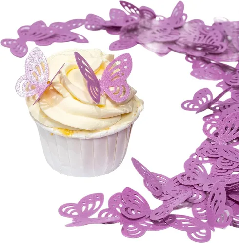 Vista 10 de Flores comestibles, hojas comestibles y mariposas comestibles blancas, papel de oblea, decoración de cupcakes para decorar papel de arroz
