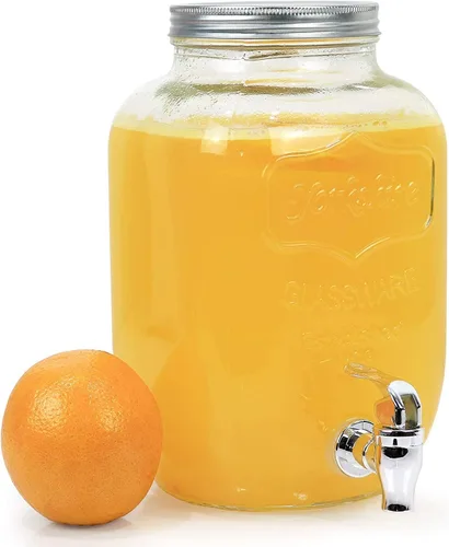 Vista 9 de Estilo Dispensador de bebidas de vidrio para fiestas, juego de 2-1 galón dispensador de bebidas de Halloween con soporte, dispensador de agua