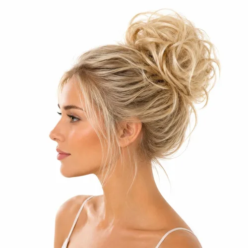 Vista 11 de PRETTYSHOP Pieza para el cabello de goma Voluminoso rizado y desordenado moño, 1