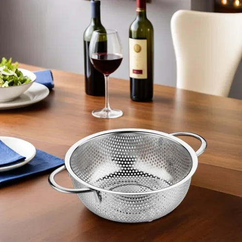 Vista 7 de BESTonZON Colador de fideos Colador de metal Colador de malla Colador de malla Colador de cocina Colador de alimentos Freidora Cesta de servir