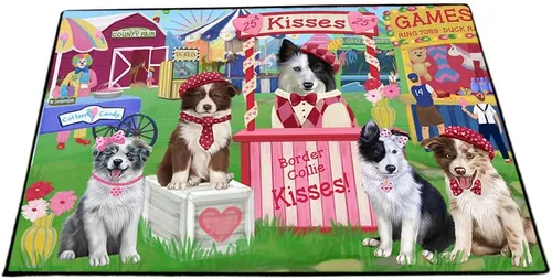 Vista 30 de Doggie of the Day Border Collie Dogs Floor Mat - 4th of July Independence Day - Best Dog Doormat - Protector Decor - Unique Portrait Art - Premium