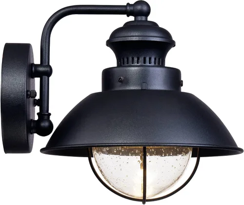 Vista 8 de John Timberland Fordham Farmhouse - Lámpara de pared industrial rústica para exteriores, de metal negro, 8 pulgadas, aplique de vidrio semillero