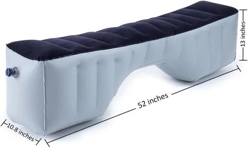 Vista 4 de FMS - Colchón hinchable de viaje para auto, para asiento trasero, cojín para cama de aire, sofá de aire, Azul