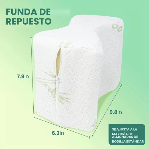 Vista 3 de Paquete de 2 fundas de almohada de repuesto para las rodillas, fundas de almohada de repuesto lavables para las piernas, fundas de almohada suaves