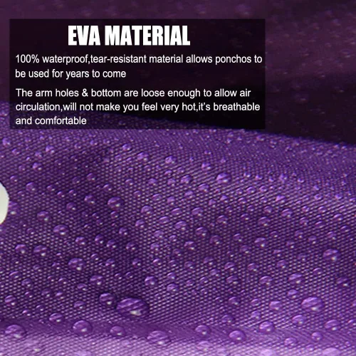 Vista 21 de Abrigos de lluvia (paquete de 2) – Ponchos de lluvia reutilizables de EVA para adultos, chaquetas impermeables para hombres y mujeres