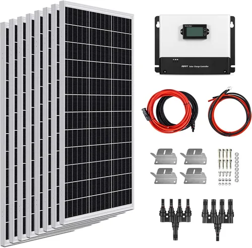 Vista 11 de ExpertPower Kit de panel solar de 400 W y 12 V Paneles solares mono-rígidos de 400 W, controlador de carga solar MPPT de 30 A RV, remolque