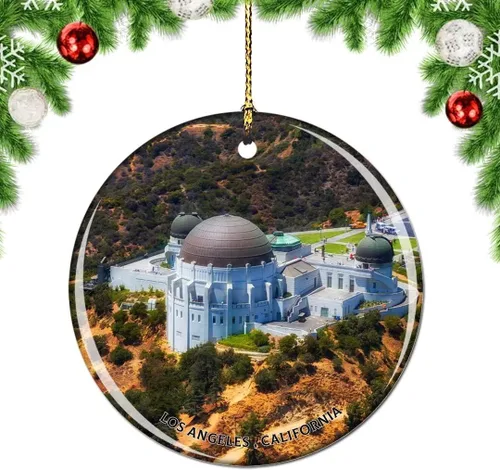 Vista 12 de California Los Ángeles Battleship Museum USA Christmas Tree Adorno Decoración Colgante Colgante Decoración City Travel Souvenir Collection Porcelana