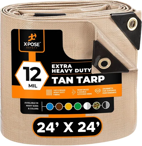 Vista 31 de Xpose Safety Lona protectora de polietileno plateado resistente de 5 x 7 pies - Funda protectora multiusos - Duradera, resistente al agua