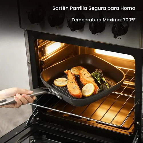 Vista 7 de MsMk - Sartén cuadrada con tapa de 9.5 pulgadas, sartén de parrilla antiadherente de titanio y cerámica, mango Stay-Cool, compatible con todas